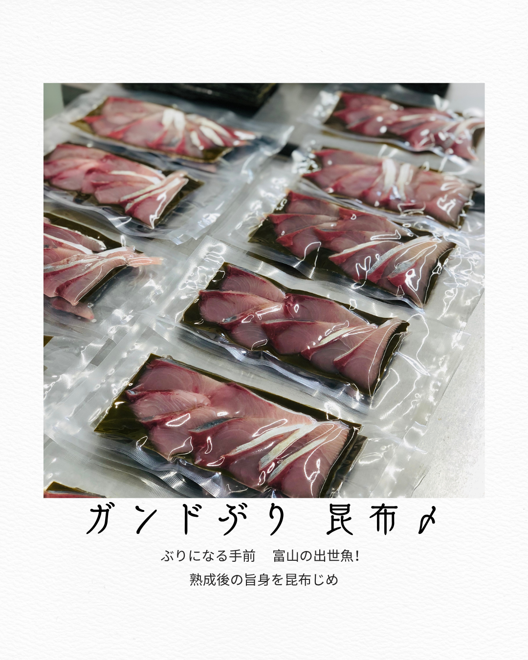 ◉熟成昆布じめ 富山のガンドぶり昆布じめ 3pcセット ぶりになる出世魚!4日熟成させて昆布〆ました