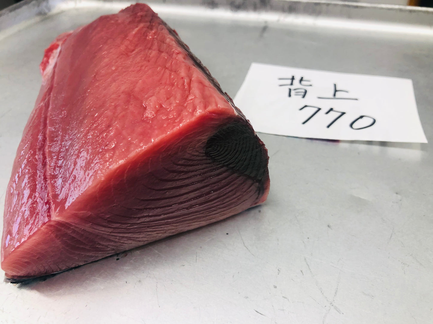 ◉富山の天然夏マグロ 小ぶりな半身まるごとセット(4分割・皮付)カマおまけ付 冷凍セット 全体量約3000g